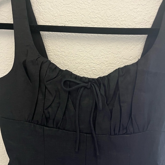 NEW Reformation Balia Linen Dress Black Size 2 - Picture 4 of 8